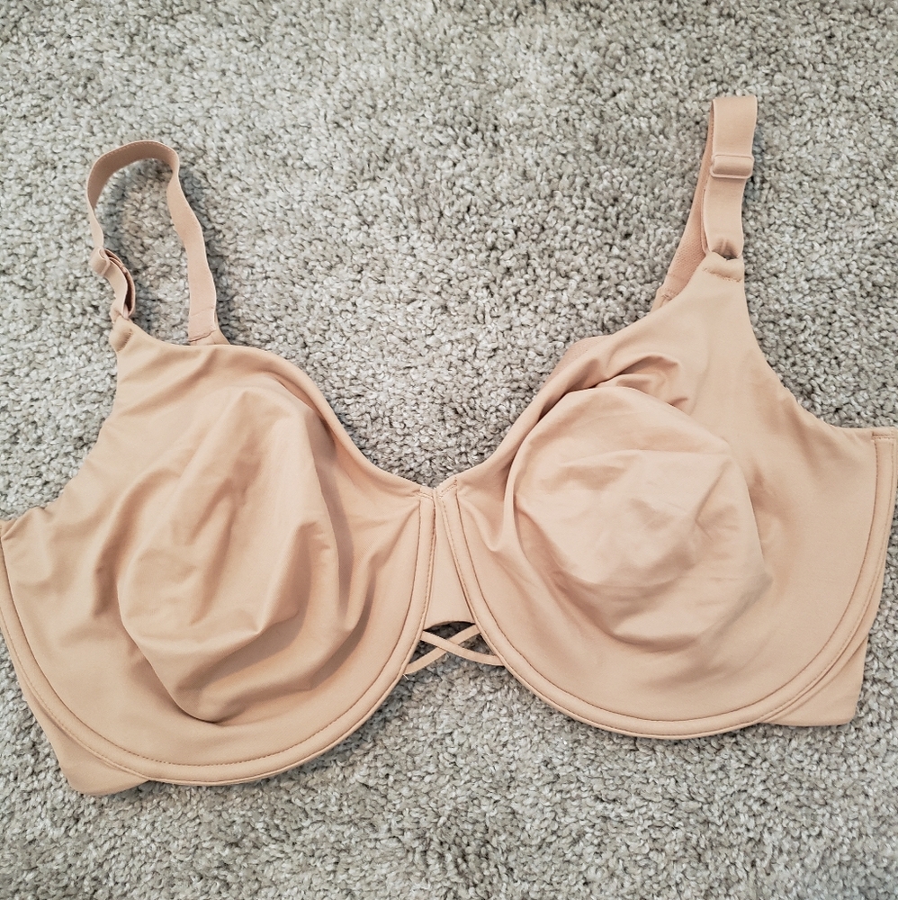 3- Tan Beige 40ddd Cacique Vanity Fair & Playtex Support Bras #474C Cotton - Picture 7 of 8